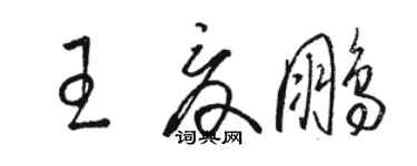 駱恆光王夏鵬草書個性簽名怎么寫