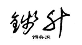 朱錫榮錢升草書個性簽名怎么寫