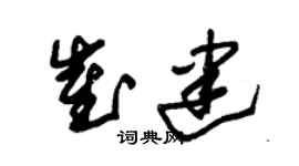 朱錫榮崔建草書個性簽名怎么寫