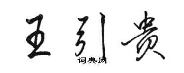 駱恆光王引貴行書個性簽名怎么寫