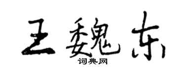 曾慶福王魏東行書個性簽名怎么寫