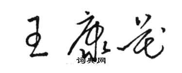 駱恆光王康花草書個性簽名怎么寫