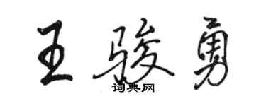 駱恆光王駿勇行書個性簽名怎么寫