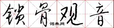 錢沛雲鎖骨觀音行書怎么寫