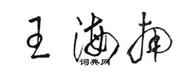 駱恆光王海南草書個性簽名怎么寫