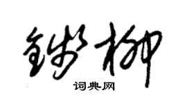 朱錫榮錢柳草書個性簽名怎么寫