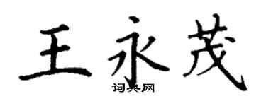丁謙王永茂楷書個性簽名怎么寫