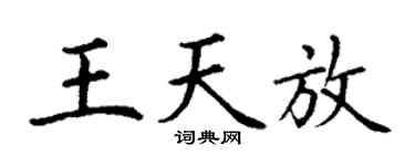 丁謙王天放楷書個性簽名怎么寫