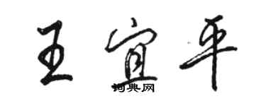 駱恆光王宜平行書個性簽名怎么寫