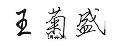 駱恆光王菊盛行書個性簽名怎么寫