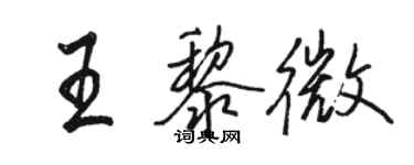 駱恆光王黎微行書個性簽名怎么寫