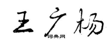曾慶福王廣楊行書個性簽名怎么寫