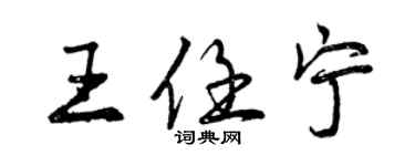 曾慶福王任寧行書個性簽名怎么寫