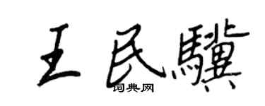 王正良王民驥行書個性簽名怎么寫