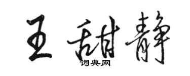 駱恆光王甜靜行書個性簽名怎么寫