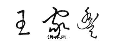 駱恆光王家豐草書個性簽名怎么寫