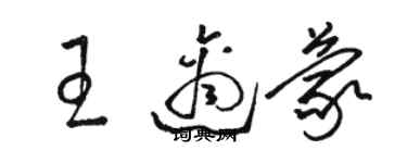 駱恆光王適蒙草書個性簽名怎么寫