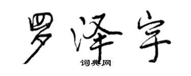 曾慶福羅澤宇行書個性簽名怎么寫