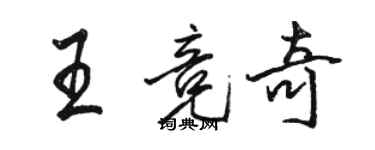 駱恆光王競奇行書個性簽名怎么寫