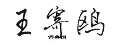 駱恆光王寄鷗行書個性簽名怎么寫