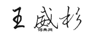 駱恆光王威杉行書個性簽名怎么寫