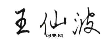 駱恆光王仙波行書個性簽名怎么寫