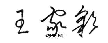 駱恆光王家彩草書個性簽名怎么寫