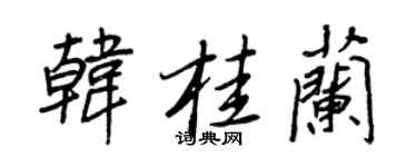 王正良韓桂蘭行書個性簽名怎么寫