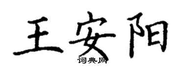 丁謙王安陽楷書個性簽名怎么寫