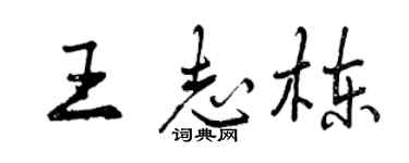 曾慶福王志棟行書個性簽名怎么寫