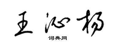 梁錦英王沁楊草書個性簽名怎么寫