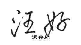 駱恆光汪好行書個性簽名怎么寫