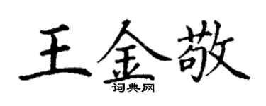 丁謙王金敬楷書個性簽名怎么寫