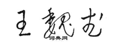 駱恆光王魏武草書個性簽名怎么寫