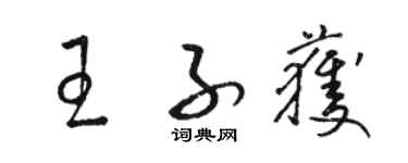 駱恆光王子獲草書個性簽名怎么寫