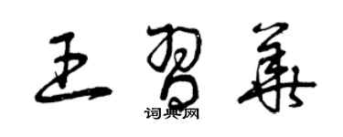 曾慶福王習華草書個性簽名怎么寫