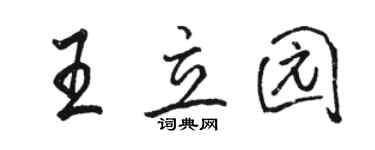 駱恆光王立園行書個性簽名怎么寫