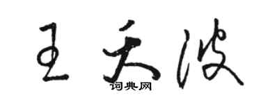 駱恆光王夭波草書個性簽名怎么寫