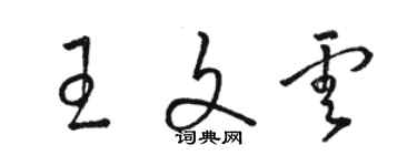 駱恆光王文雲草書個性簽名怎么寫