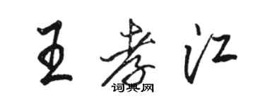 駱恆光王孝江行書個性簽名怎么寫