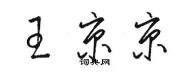 駱恆光王京京草書個性簽名怎么寫