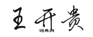 駱恆光王開貴行書個性簽名怎么寫