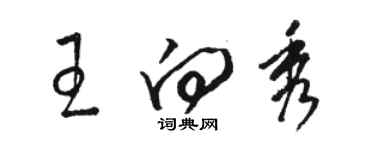 駱恆光王向秀草書個性簽名怎么寫