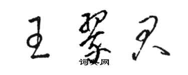 駱恆光王翠君草書個性簽名怎么寫