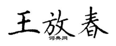 丁謙王放春楷書個性簽名怎么寫
