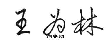 駱恆光王為林行書個性簽名怎么寫