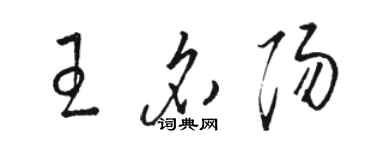 駱恆光王名陽草書個性簽名怎么寫