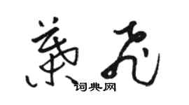 駱恆光葉飛草書個性簽名怎么寫