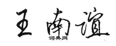 駱恆光王南誼行書個性簽名怎么寫