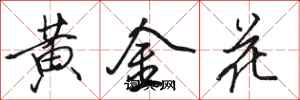 駱恆光黃金花行書怎么寫